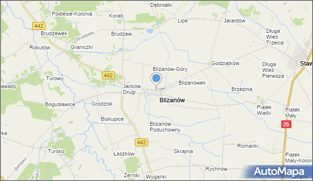 mapa Blizanów Drugi, Blizanów Drugi na mapie Targeo